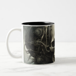 Techno skulls 019 Two-Tone coffee mug