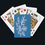 Techno Snowflake Playing Cards<br><div class="desc">A cool white techno style snowflake on a lush blue background for any winter holidays.</div>