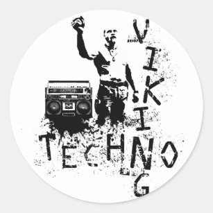 Techno Viking Classic Round Sticker