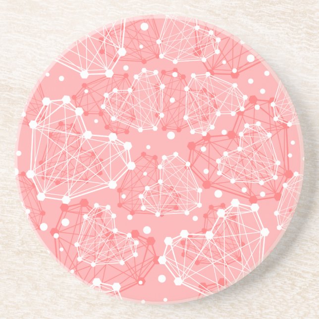Technologic Heart Valentine's Day Pattern Coaster (Front)