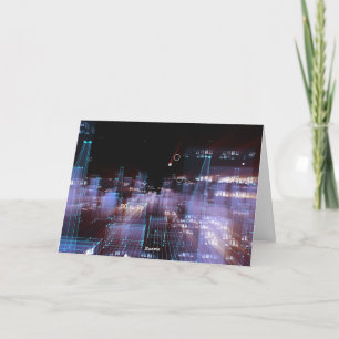 Technological digital city  holiday card