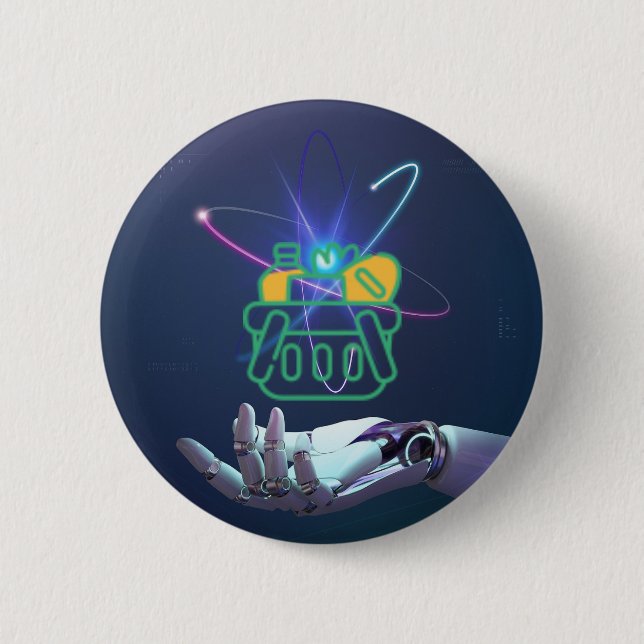 Technology" 6 Cm Round Badge (Front)