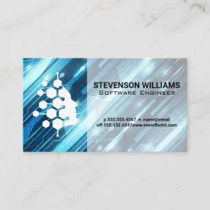 Technology Background   Human Tech Logo Business Card