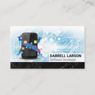 Technology Background   Phone Apps Software Logo Business Card