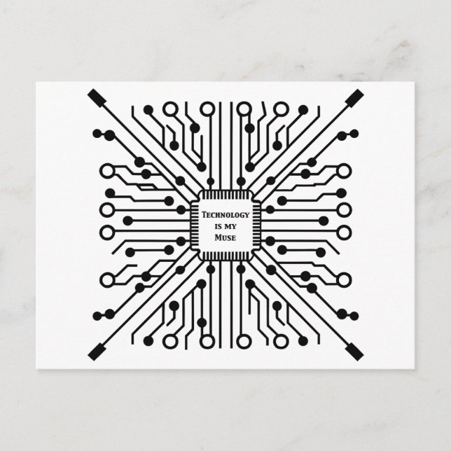 Technology is My Muse Postcard (Front)