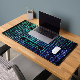 Technology Matrix Binary Code Desk Mat