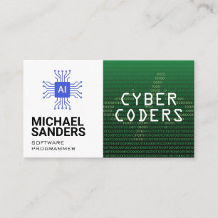 Technology   Programmer   Binary Code   Ai Tech Business Card
