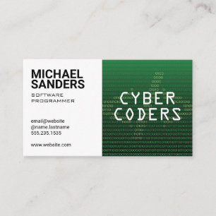 Technology Programmer Binary Code Business Card
