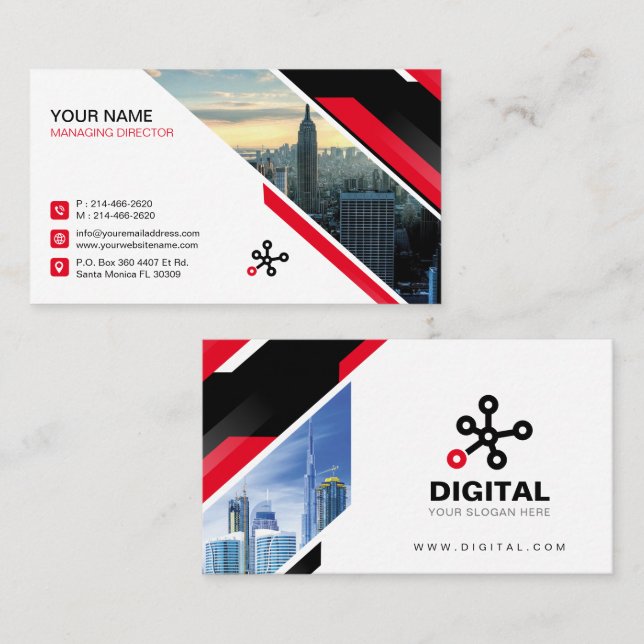 Technology, Security, Digital Service, Tech Business Card (Front/Back)