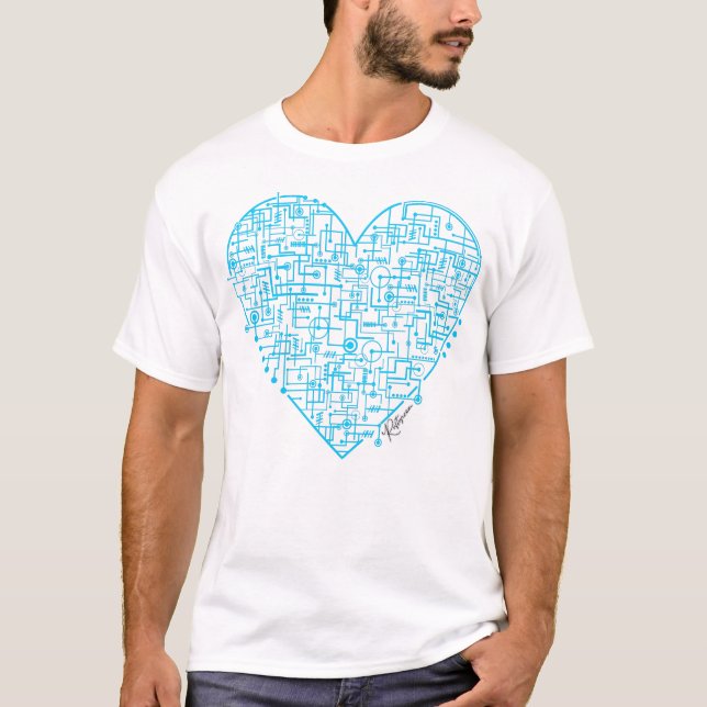Technology Untamed Technological Love Online Heart T-Shirt (Front)