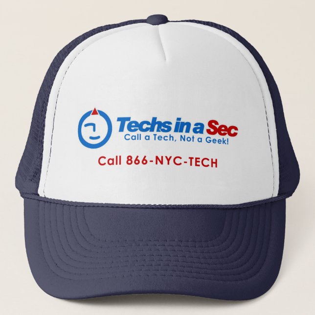 Techs In A Sec NYC Style Trucker Hat (Front)