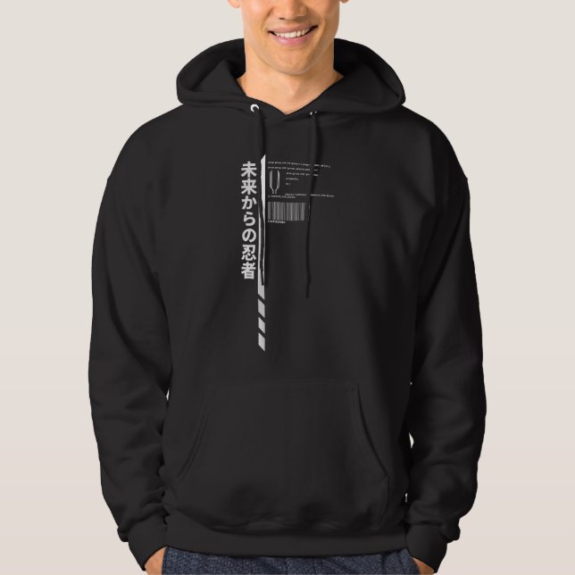 Techwear Goth Ninja Hidden Code Hoodie (Front)