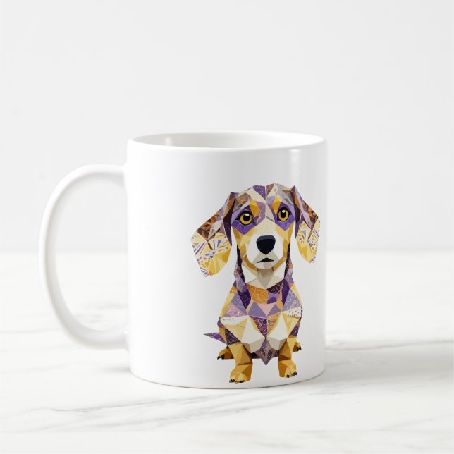 Teckel Playful Adorable Cute Animal Colourful Funn Coffee Mug (Left)