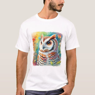 Tecolote Owl 310724AREF134 - Watercolor T-Shirt