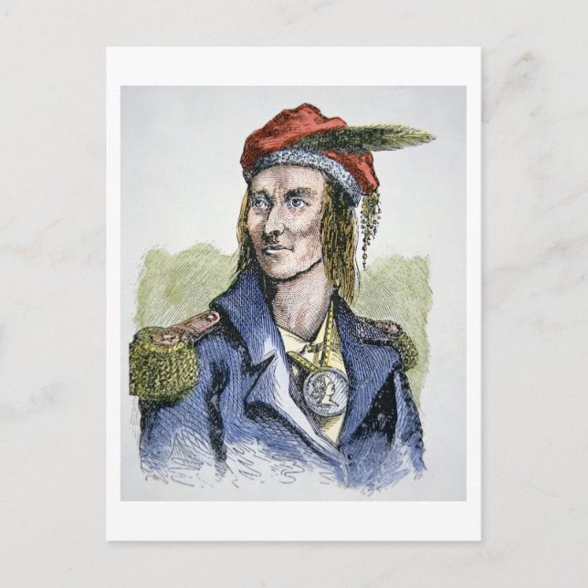 Tecumseh (1768-1813) (coloured engraving) postcard (Front)