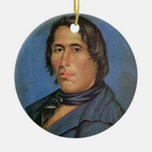 Tecumseh (1768-1813) (oil on canvas) ceramic ornament
