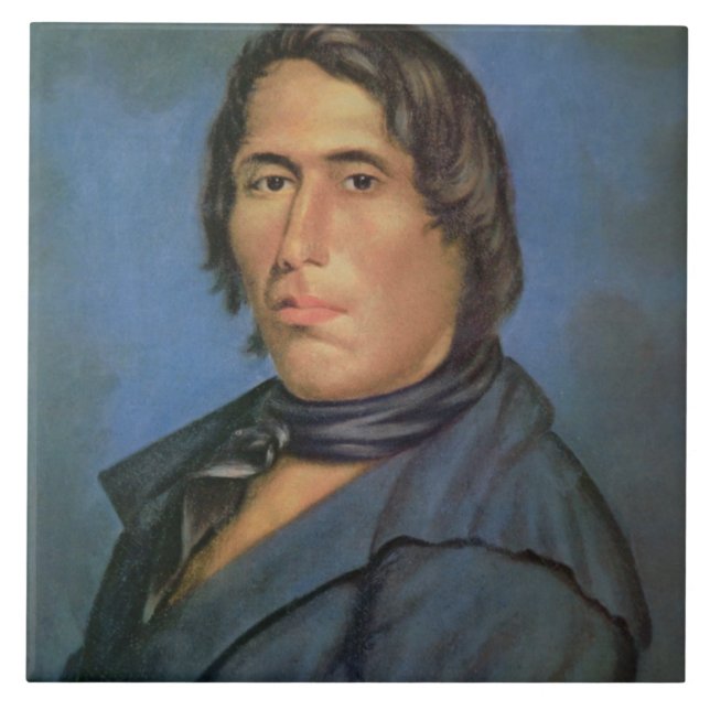 Tecumseh (1768-1813) (oil on canvas) ceramic tile (Front)