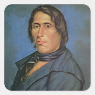 Tecumseh (1768-1813) (oil on canvas) square sticker