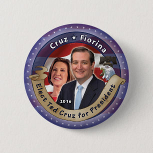Ted Cruz and Carly Fiorina 6 Cm Round Badge
