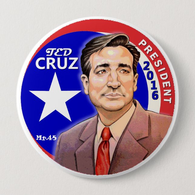 Ted Cruz President 2016 10 Cm Round Badge (Front)