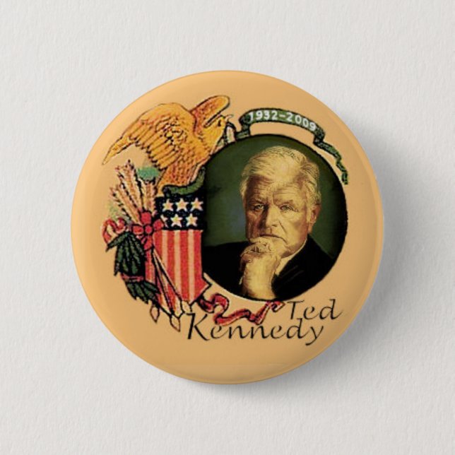 Ted Kennedy Retro Memorial Button (Front)