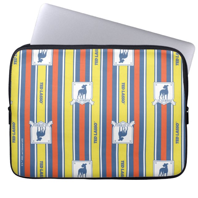 Ted Lasso | AFC Richmond Logo Stripe Pattern Laptop Sleeve (Front)