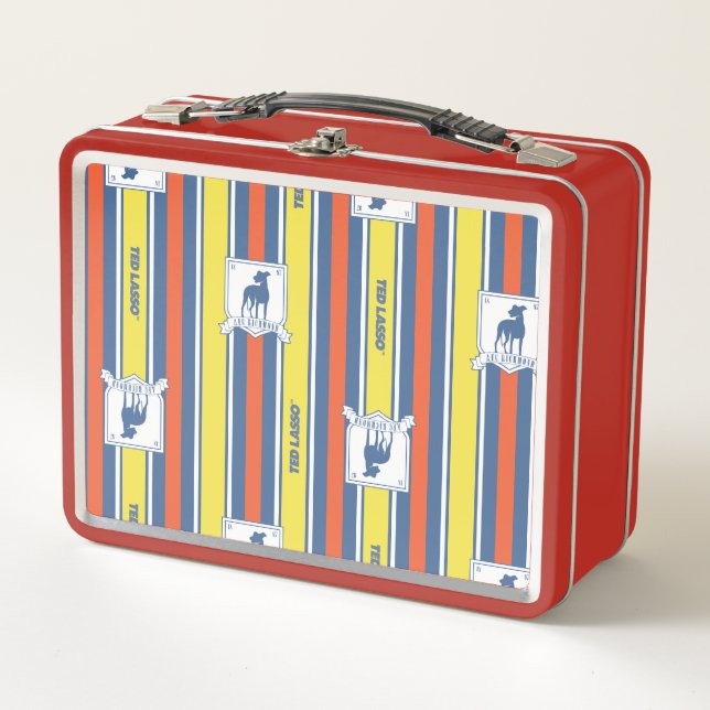 Ted Lasso | AFC Richmond Logo Stripe Pattern Metal Lunch Box (Front)