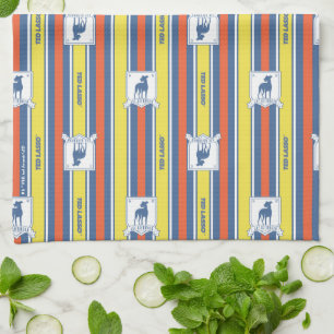 Ted Lasso   AFC Richmond Logo Stripe Pattern Tea Towel