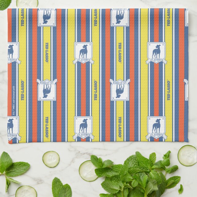 Ted Lasso | AFC Richmond Logo Stripe Pattern Tea Towel (Folded)