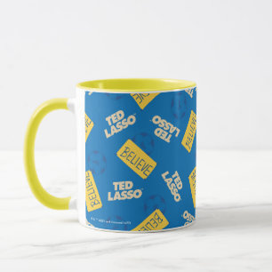 Ted Lasso   Believe Sign and Ball Toss Pattern Mug