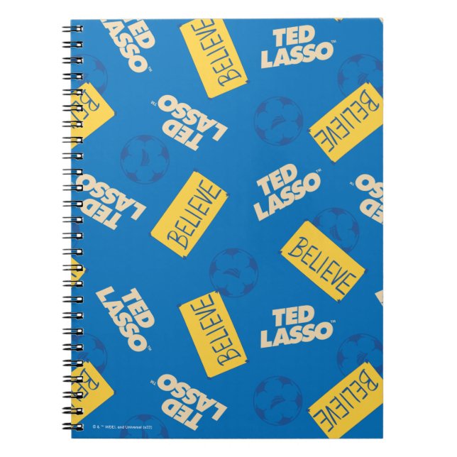 Ted Lasso | Believe Sign and Ball Toss Pattern Notebook (Front)