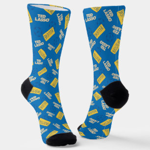 Ted Lasso Believe Sign and Ball Toss Pattern Soc Socks