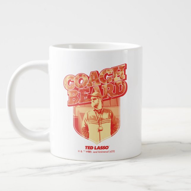 Ted Lasso | Coach Beard Badge Large Coffee Mug (Left)