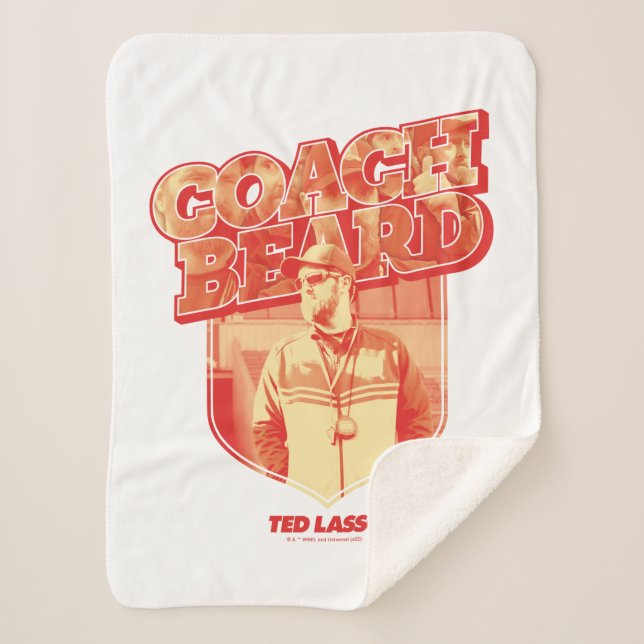Ted Lasso | Coach Beard Badge Sherpa Blanket (Front)