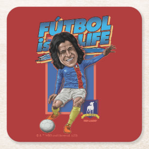 Ted Lasso Dani Rojas Bobblehad Square Paper Coaster