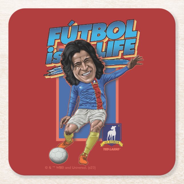 Ted Lasso | Dani Rojas Bobblehad Square Paper Coaster (Front)