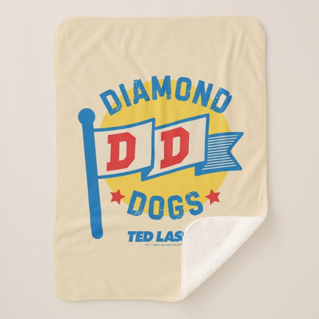 Ted Lasso | Diamond Dogs Pennant Graphic Sherpa Blanket (Front)