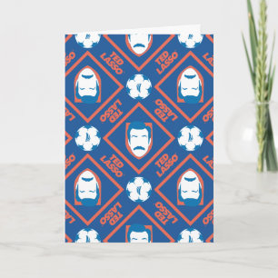 Ted Lasso Face and Ball Diamond Pattern Card