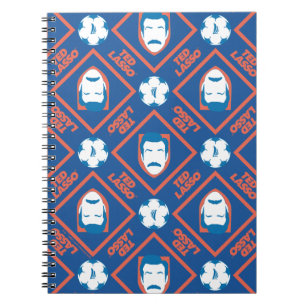 Ted Lasso   Face and Ball Diamond Pattern Notebook