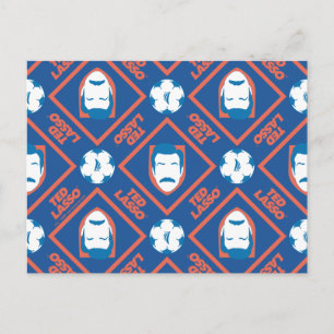 Ted Lasso Face and Ball Diamond Pattern Postcard