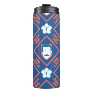 Ted Lasso   Face and Ball Diamond Pattern Thermal Tumbler