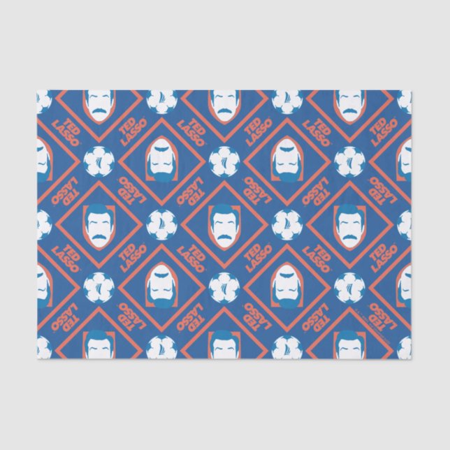 Ted Lasso | Face and Ball Diamond Pattern Tissue Paper (Front)
