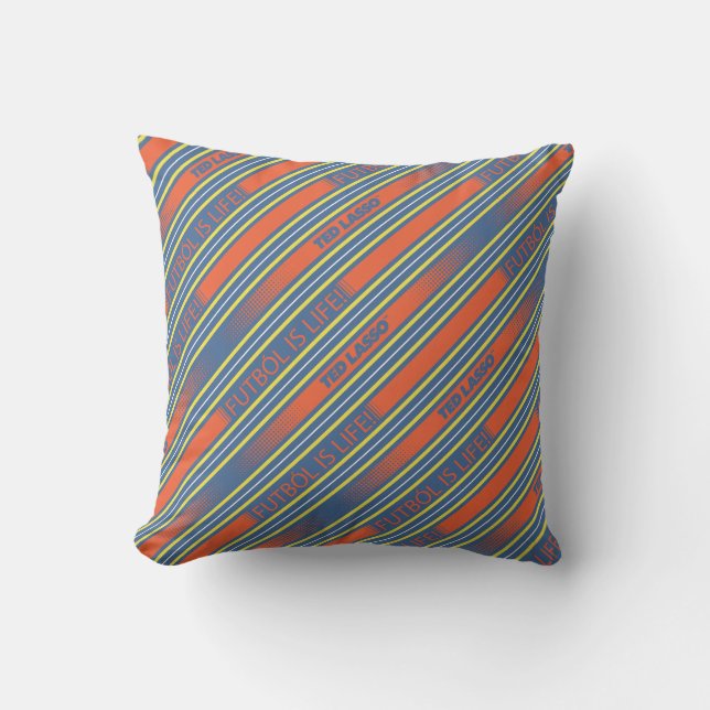 Ted Lasso | Fútbol is Life Stripe Pattern Cushion (Front)
