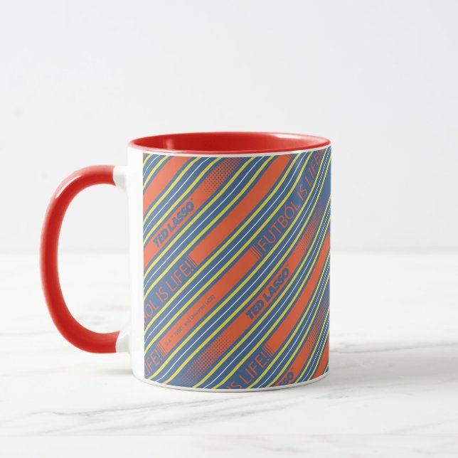 Ted Lasso | Fútbol is Life Stripe Pattern Mug (Left)