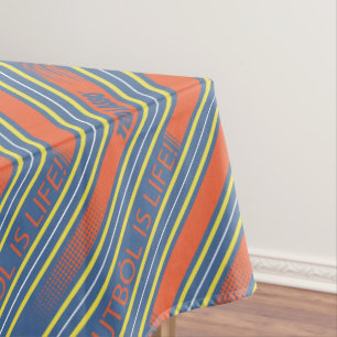 Ted Lasso   Fútbol is Life Stripe Pattern Tablecloth