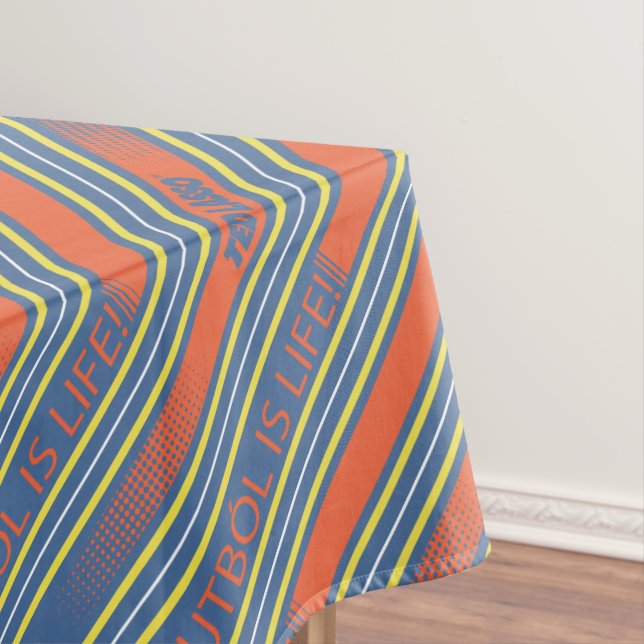 Ted Lasso | Fútbol is Life Stripe Pattern Tablecloth (In Situ)