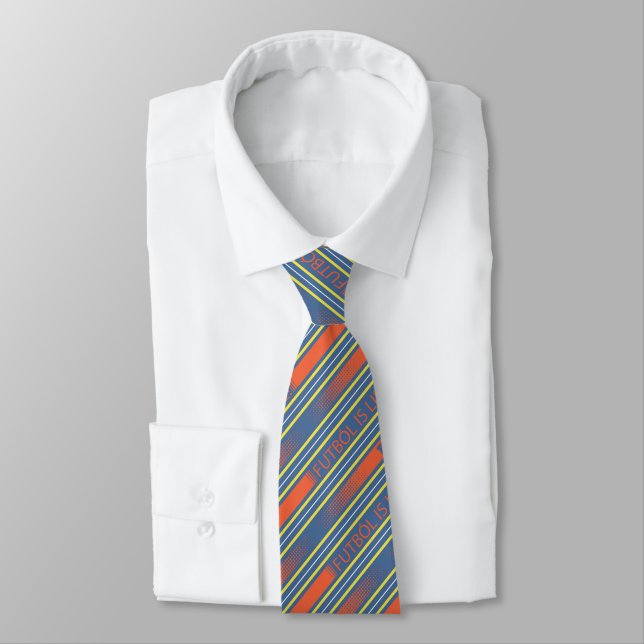 Ted Lasso | Fútbol is Life Stripe Pattern Tie (Tied)