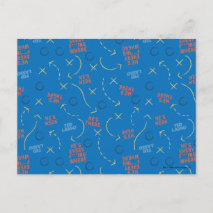 Ted Lasso He's Here He's There Playbook Pattern Postcard