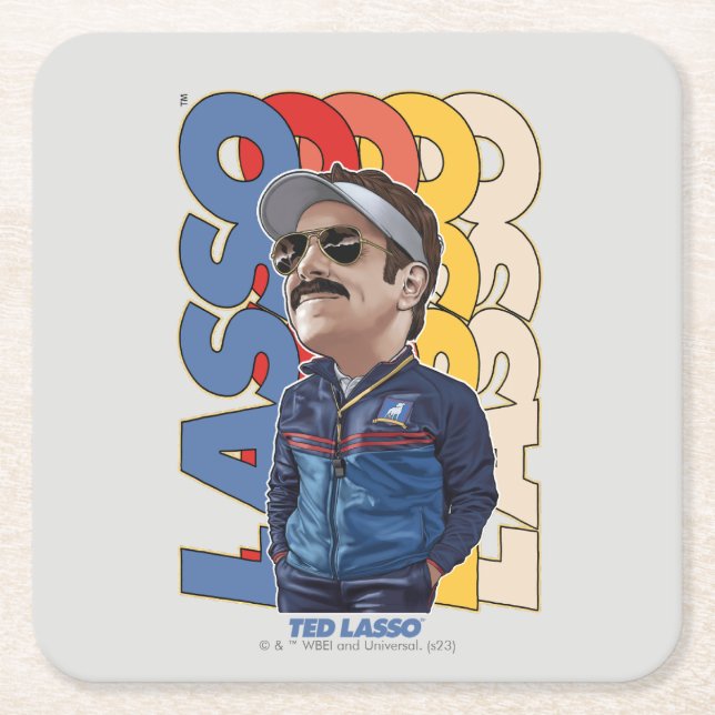 Ted Lasso | Lasso Bobblehead Square Paper Coaster (Front)