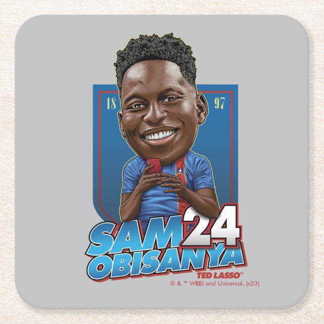 Ted Lasso | Sam Obisanya Bobblehead Square Paper Coaster (Front)